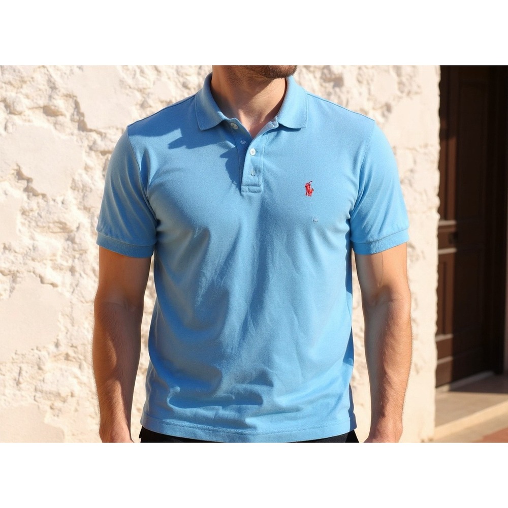 Polo Ralph Lauren Men's Blue Short Sleeve‎ Polo Shirt XL Embroidered Pony preppy